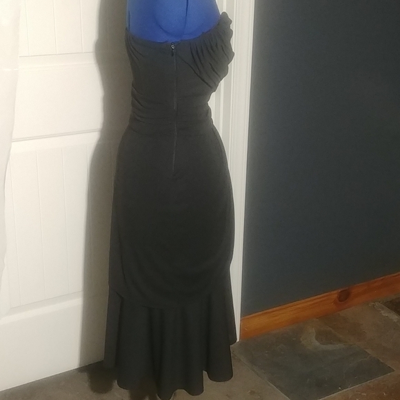 Black Strapless Cocktail Dress - Picture 3 of 5